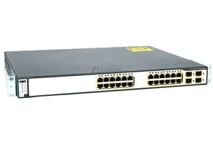 WS-C3750G-24TS-E1U CISCO CATALYST 3750 24-PORT 1GB ETHERNET 4 PORT SFP SWITCH - Picture 1 of 7