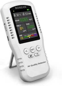 6 in 1 Air Quality Monitor Indoor, VOC HCHO PM2.5 Monitor, AQI Meter, Tempera... - Picture 1 of 12