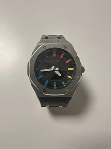 Casio G-Shock, GA-2100 Watch Casioak Mod Stainless Steel “Rainbow AP” - Picture 1 of 5