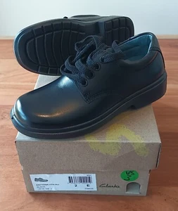 Clarks Daytona Black Lace Up Leather School Shoes US3/UK2 (RRP $149.99) - Picture 1 of 1
