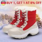 ~ Waterproof Ankle Bootie Non-Slip Plush Warm Ankle Boots Plus Size (Red 