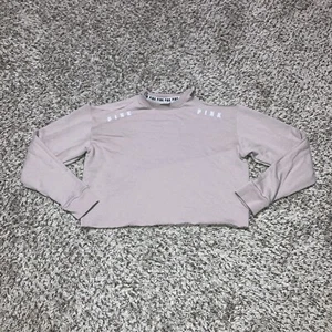 Sudadera ROSA Victoria’s Secret Hombro Frío Talla Pequeña Taupe Crop - Imagen 1 de 5