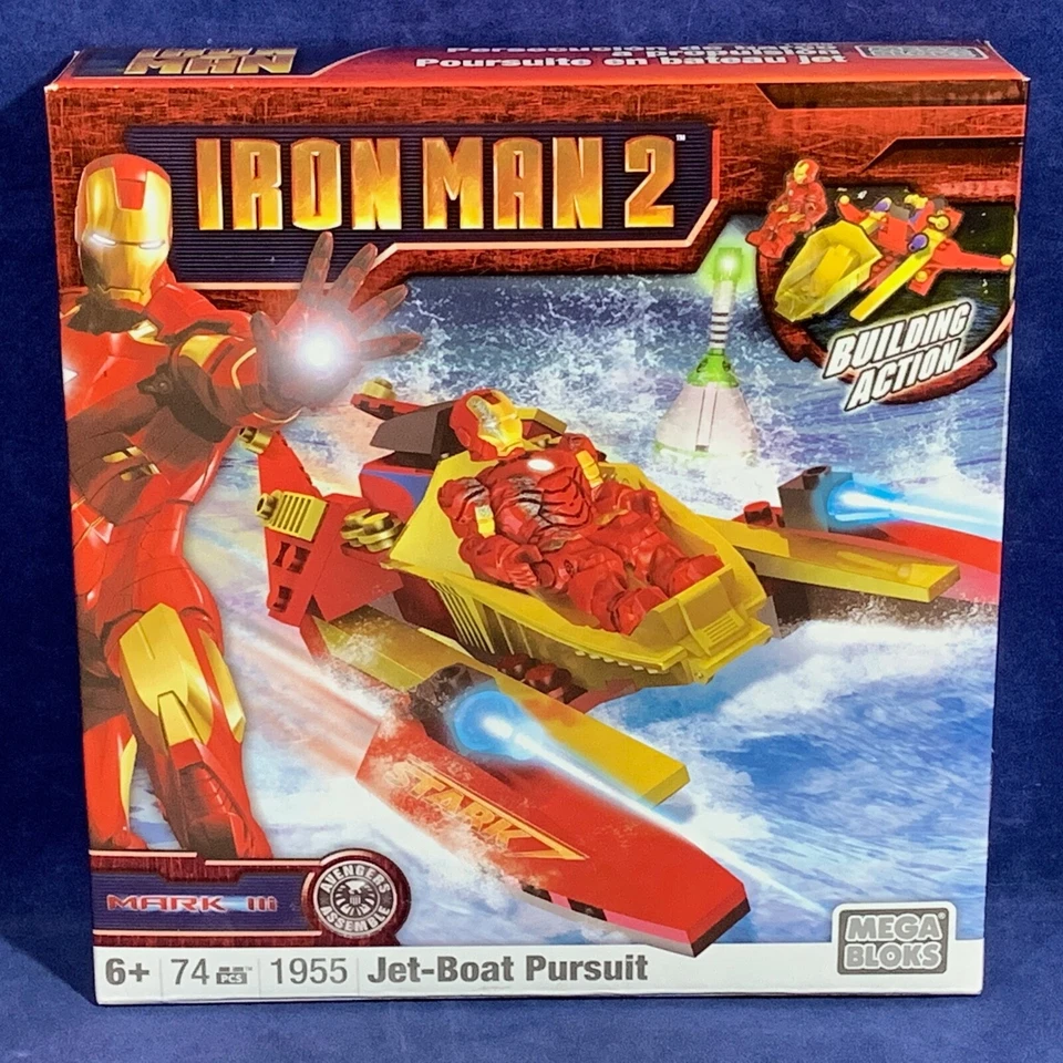 Mega Bloks 1955 Iron Man 2 Jet Boat Pursuit