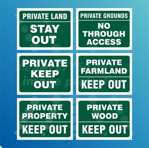 Private Property Keep Out No Through Access Farmland Land Grounds Wood Signs Gr - Picture 1 of 8