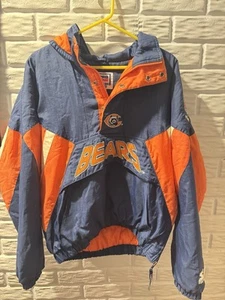 Vintage Pro Line Starter Chicago Bears Jacket Size XL 1/2 Zip Pullover Puffer - Picture 1 of 12