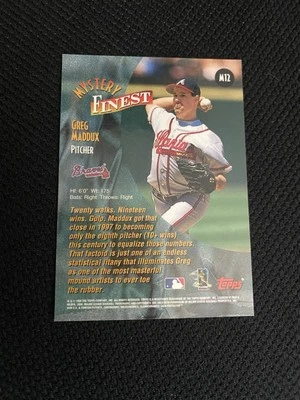 1998 Topps - Mystery Finest Greg Maddux #M12 Covered🔥⚾️ - Image 1 of 2