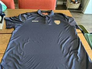 Florida Panthers Polo Shirt Men XL CCM Hockey Navy Logo Tactical Dry Blue - Picture 1 of 17