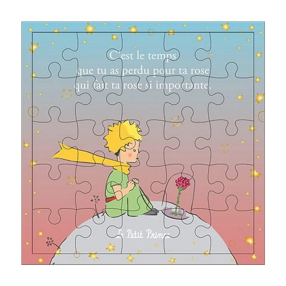 Puzzle enfant 25 pièces Kiub Le Petit Prince et la rose (17,5cm) - Photo 1/1