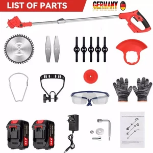 Elektro Akku-Rasentrimmer mit 2 Akku und Ladegerät Freischneider Motorsense -DHL - Bild 1 von 14