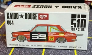 Kaido House Mini GT Datsun 510 Pro Street 510 Orange 1:64 KHMG004 #004 Sealed - Foto 1 di 1