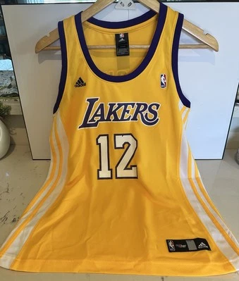 Camiseta Adidas Los Angeles Lakers Shannon Marrón #12 Mujer’s Mediana De Colección Foto 1 de 4