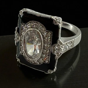 Size 8 HSN designer signed Xavier Deco Revival Sterling Silver Ring - Picture 1 of 8