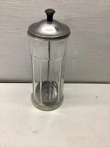 Original Antique Soda Fountain Heavy Glass 10 Panel Straw Holder Dispenser - Picture 1 of 2