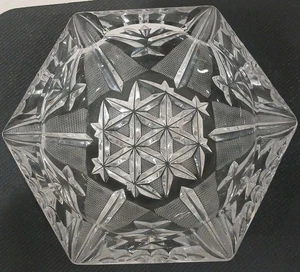 Vintage Lead Crystal Cut Clear Glass Cigar Cigarette Ashtray Heavy 6” Diameter - Picture 1 of 3
