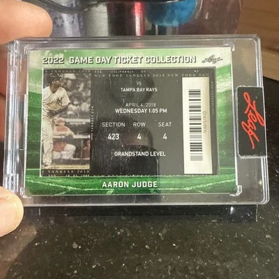 Aaron Judge 2022 Leaf Game Day Ticket Collection NY YANKEES Vs Tampa Bay  2018 - Image 1 of 2