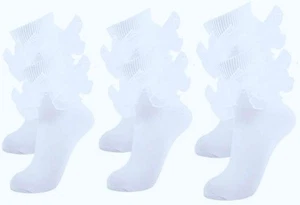 Damen-Socken mit großen Rüschen doppelte Spitze Wendemanschette (Größe 9-11, Einheitsgröße, weiß - 3 Stück - Bild 1 von 1