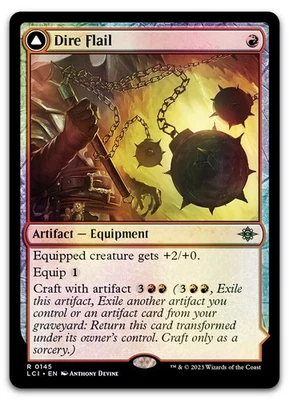 Dire Flail #145 (Foil) (LP) Lost Caverns of Ixalan LCI Magic MTG - Image 1 of 2