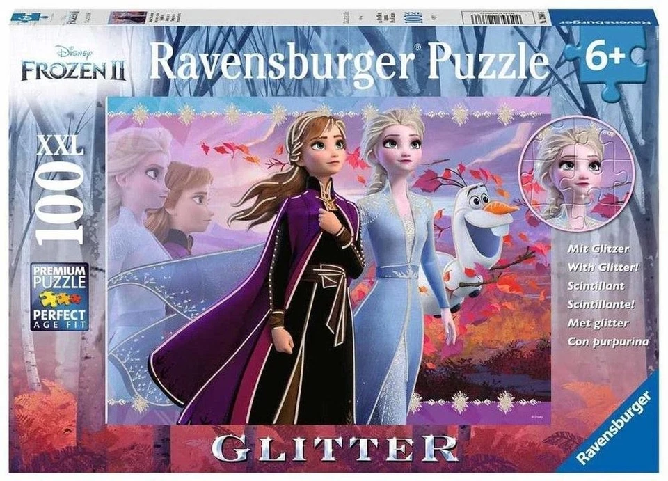 Frozen 2 - Strong Sisters Glitter Jigsaw Puzzle, 100 Piece - Ravensburger - image 1 of 1