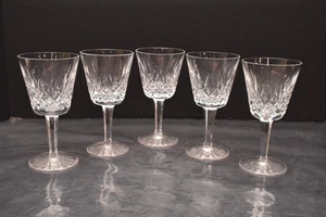 -SET of 5 Waterford Crystal Lismore Claret Wine Goblets Glasses Stems OLD Mark-- - Picture 1 of 13