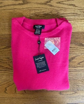 Nuevo Suéter Lord And Taylor 100% Cachemira Rosa Caliente Mangas Globo 3/4 Talla M Foto 1 de 4