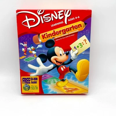 Vintage Disney Kindergarten Learning Big Box PC New Sealed Windows 95/98 Mac - Image 1 of 4
