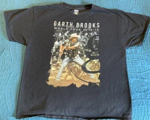Camiseta negra Garth Brooks World Tour 2014-15 Hanes Beefy. Hombre - Talla XL - Imagen 1 de 23