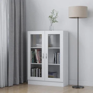 vidaXL Vitrine Cabinet White 82.5x30.5x115 cm Engineered Wood - Picture 1 of 12