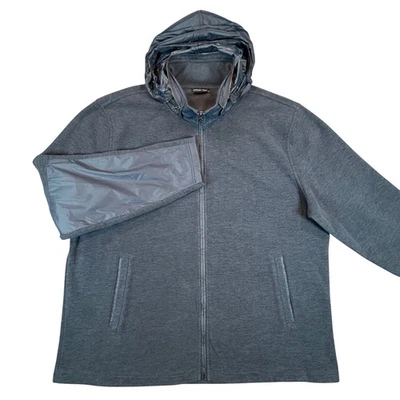 Мужская флисовая куртка на молнии Zachary Prell темно-синяя размер XXL скрытая толстовка с капюшоном - Изображение 1 из 4