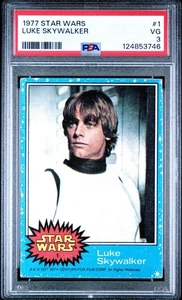 1977 Topps Star Wars Luke Skywalker #1 Rookie RC PSA 3 VG - Picture 1 of 2