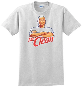 Mr. Clean T-Shirt. Aschgrau, weiß. 100% Baumwolle. Größe: Small - XXL - Bild 1 von 4