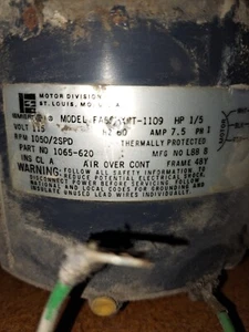 EMERSON FA55HXMT-1109 Blower Motor 1/5HP 115V 1050RPM 2SPD 1065-620 - Picture 1 of 2