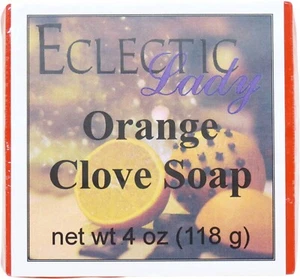 Orange Nelke Glycerin Seife von Eclectic Lady, 4 Unzen Bar - Bild 1 von 8
