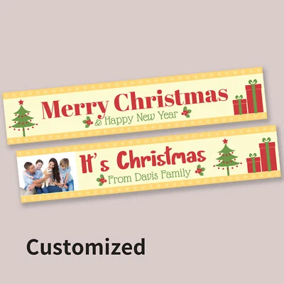  Muérdago Navidad Fiesta Árbol Colgante Decoraciones Fiesta Banner PERSONALIZADO Foto 1 de 4