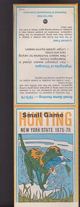 Small Game Hunting New York State 1975-76 Summary Brochure - Picture 1 of 1