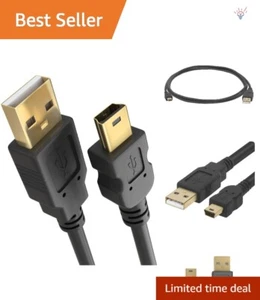 Câble Mini USB Durable 6 pieds pour PC, ordinateur portable, GPS et appareils photo - Charge rapide 480 Mbps - Photo 1 sur 10