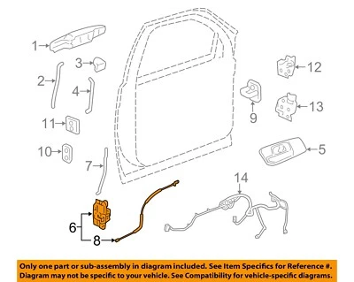 Conjunto de herrajes de cerradura de puerta delantera GM OEM 07-08 Sierra 1500 25876381 Foto 1 de 2