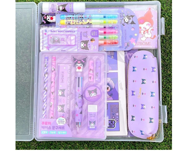 Kuromi & Sanrio 字符文具套装学校用品 / 1 个随机礼物 — 第 1/1 张图片