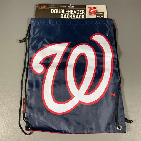 Washington Nationals MLB Baseball Drawstring Backpack Blue - Team Logo Sports Cover