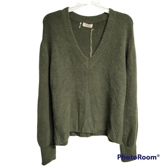 Suéter recortado Elan para mujer mediano M mezcla de lana cuello en V Foto 1 de 1