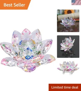Cristal Brillante Flor de Loto Atrapasol - 3" Multicolor Feng Shui Decoración - Imagen 1 de 10