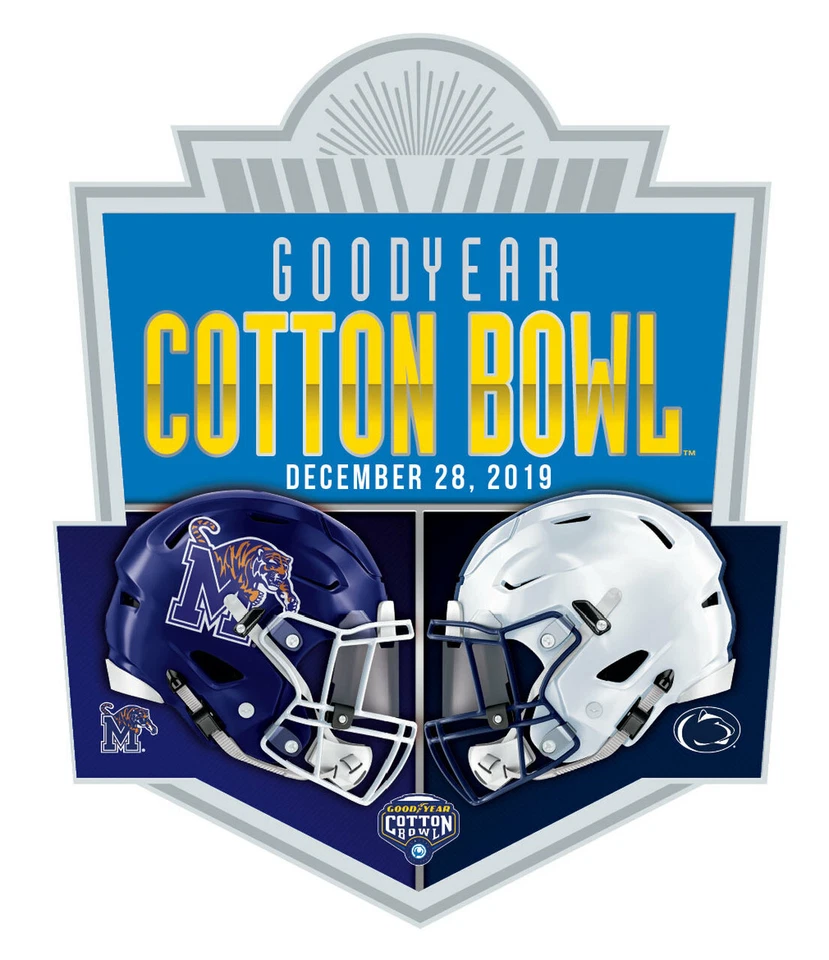 2019 Goodyear Cotton Bowl Pin Lapel Memphis Tigers vs Penn State Nittany Lions - Image 1 of 1
