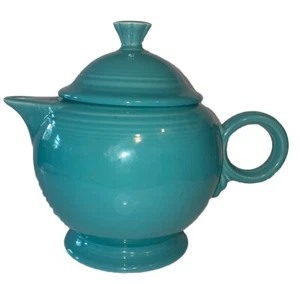 Tetera Fiesta Turquesa y Tapa Homer Laughlin 44 OZ Mango de Anillo 496107 EE. UU. - Imagen 1 de 11