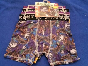 Jurassic World Boys 4 Pack Boxer Briefs Size M (8) NIP Dinosaurs - Picture 1 of 7