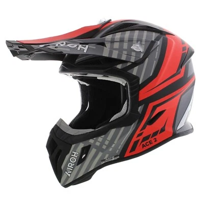 Airoh Aviator ACE 2 Proud, matt Black Red Grey, Offroad MX Helmet, ECE22.06 - Image 1 of 4