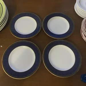 Royal Doulton Bone China English Brocade Blue Set of Four 6.5" Plates - Picture 1 of 11