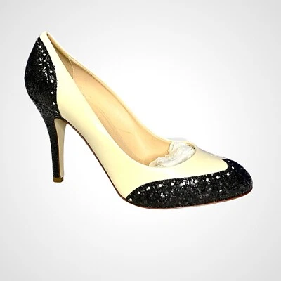 Женские туфли-лодочки J Crew Mona Oxford цвет слоновой кости и черный размер 7H 55832 классический вид - Изображение 1 из 4