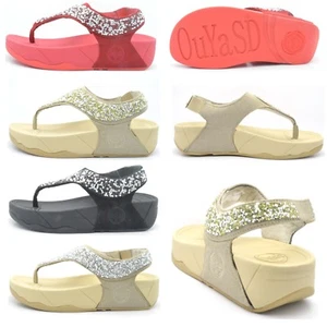 NUEVA MUJER CHANCLA SANDALIAS CHANCLA ESPALDA CORREA ANDANDO TANGA DIAMANTE SANDALIAS 495 - Imagen 1 de 19