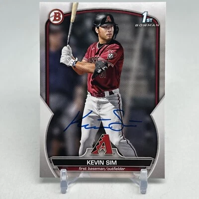 Kevin Sim 1st Bowman 2023 Bowman Draft #BD-16 Arizona Diamondbacks Signed - Image 1 of 3