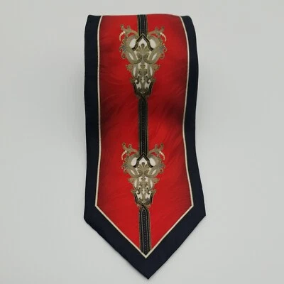 Valerio Garati Pure Silk Necktie Red And Black 59" - Image 1 of 4