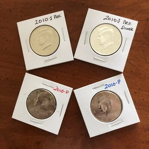 2010 P D S S Silver & Clad Proof Kennedy Half Dollar 4 Coin Set - Picture 1 of 2